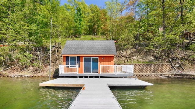 1267 S Lake Rd, Middlesex, NY 14507 - dock featuring a water view and a storage structure