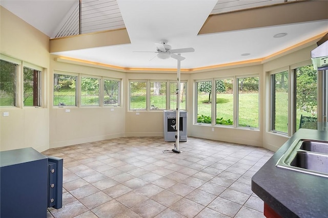 4331 Tichenor Point Dr, Canandaigua-Town, NY 14424 - sunroom with baseboards and a sink