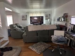 living area with wood finished floors