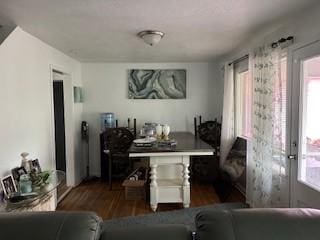 living room with wood finished floors