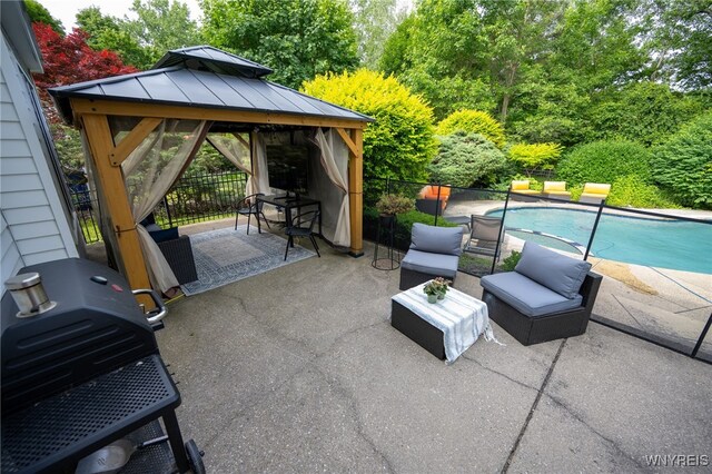 14 Wynngate Ln, Amherst, NY 14221 - view of patio / terrace featuring a gazebo