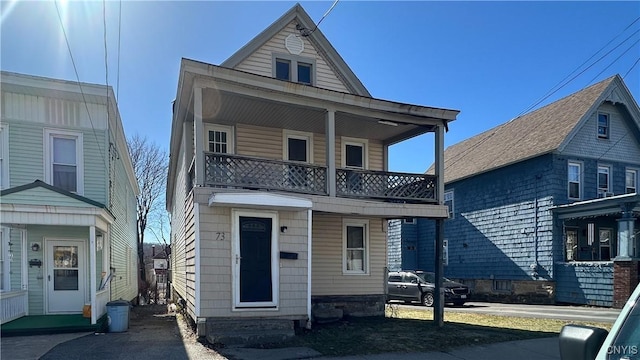 73 Burwell St, Little Falls-City, NY 13365 - view of front of home featuring a balcony and entry steps