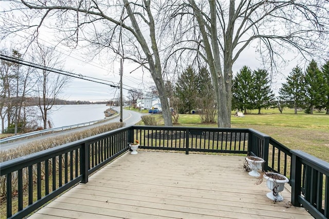 1965 Main St, Carlton, NY 14571 - deck featuring a water view and a yard