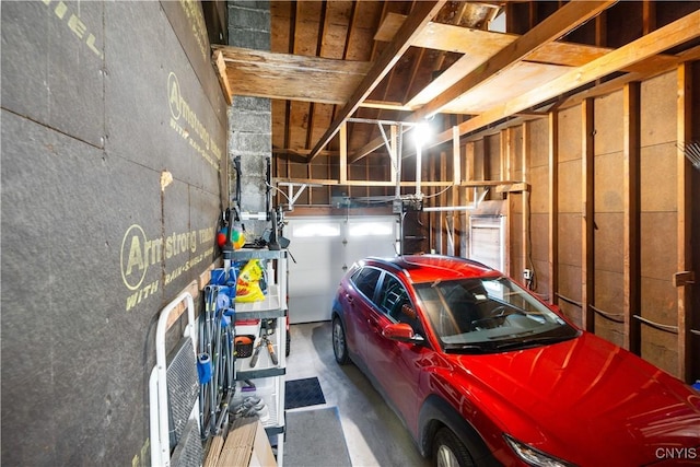 view of garage