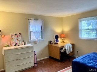 1018-20 Ackerman Ave Unit 1020, Syracuse, NY 13210 - bedroom with multiple windows, dark wood-type flooring, and baseboards