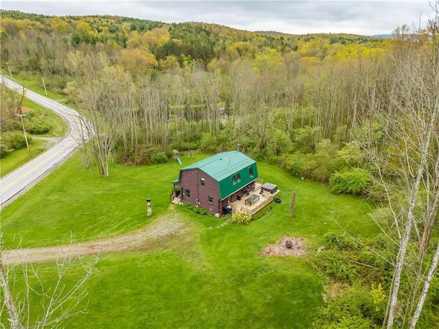 bird's eye view of a heavily wooded area