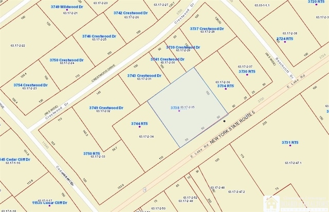 3738 E Lake Rd, Dunkirk-Town, NY 14048 - map showing property parcels