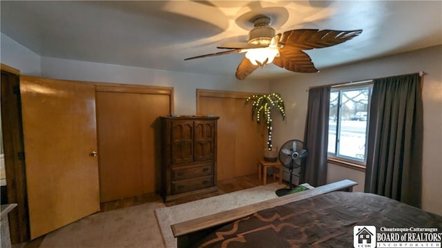 3738 E Lake Rd, Dunkirk-Town, NY 14048 - carpeted bedroom with a ceiling fan
