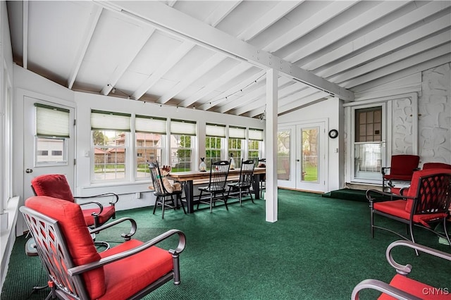 2810 Genesee St, Utica, NY 13502 - sunroom featuring french doors and carpet flooring