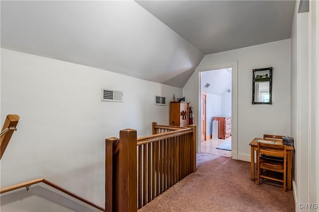 2810 Genesee St, Utica, NY 13502 - hall featuring an upstairs landing, carpet, and lofted ceiling