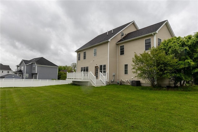 318 Wexford Ln, Horseheads, NY 14845 - rear view of house with a deck and central air condition unit