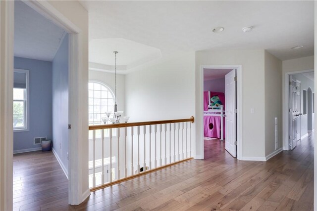 318 Wexford Ln, Horseheads, NY 14845 - hall featuring hardwood / wood-style floors, plenty of natural light, and baseboards