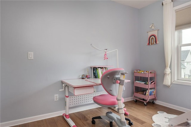 318 Wexford Ln, Horseheads, NY 14845 - office area featuring wood finished floors and baseboards