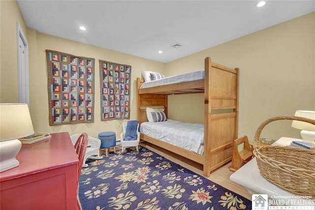 3 Maple Ave, Chautauqua, NY 14722 - bedroom with recessed lighting, wood finished floors, and a desk