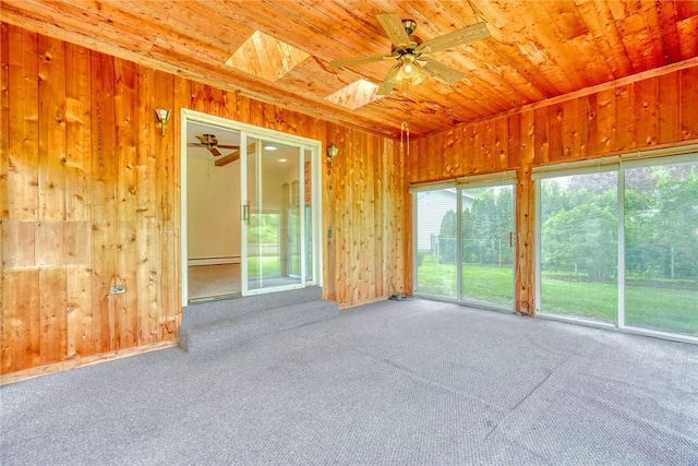unfurnished sunroom with a baseboard radiator