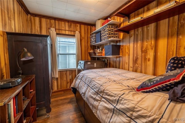 21 S Lake Rd, Deruyter, NY 13052 - bedroom with wood walls and dark wood finished floors