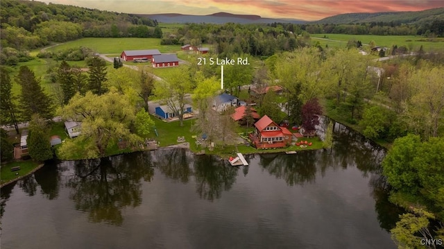21 S Lake Rd, Deruyter, NY 13052 - aerial view at dusk of a water view