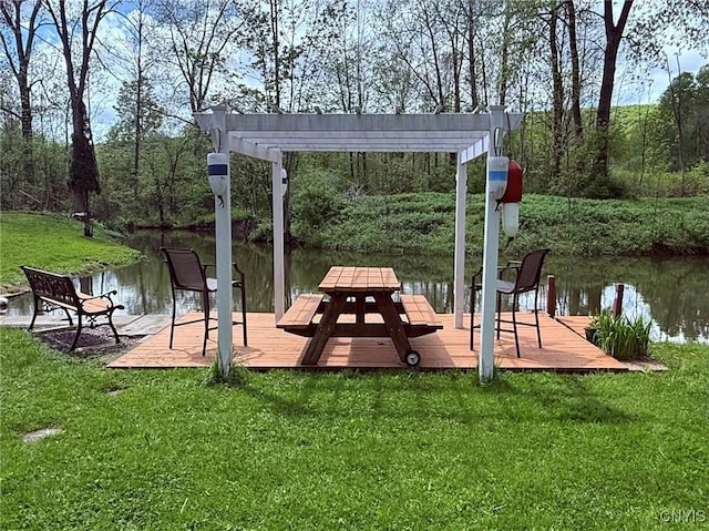 21 S Lake Rd, Deruyter, NY 13052 - dock with a lawn and a water view