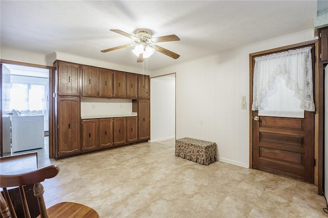 89 Chapel St, Mount Morris, NY 14510 - foyer entrance featuring ceiling fan, washer / dryer, and light flooring