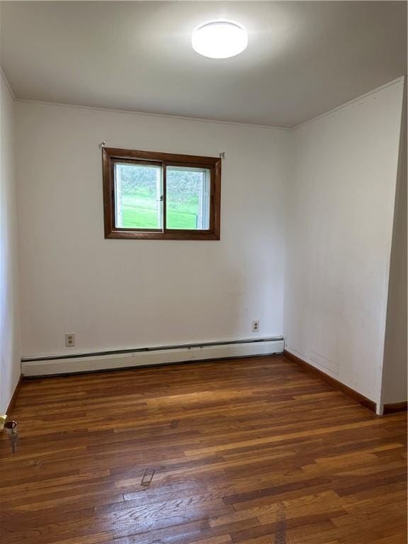 22 Suncrest Ter, Oneonta-City, NY 13820 - spare room featuring baseboard heating, wood finished floors, and baseboards