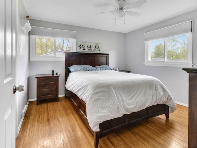 163 Lyncourt Park, Greece, NY 14612 - bedroom with light wood-type flooring, baseboards, and a ceiling fan