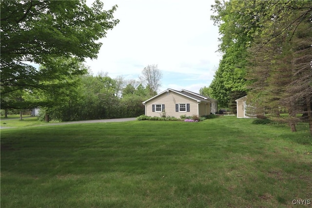view of grassy yard