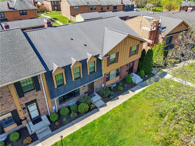 aerial perspective of suburban area