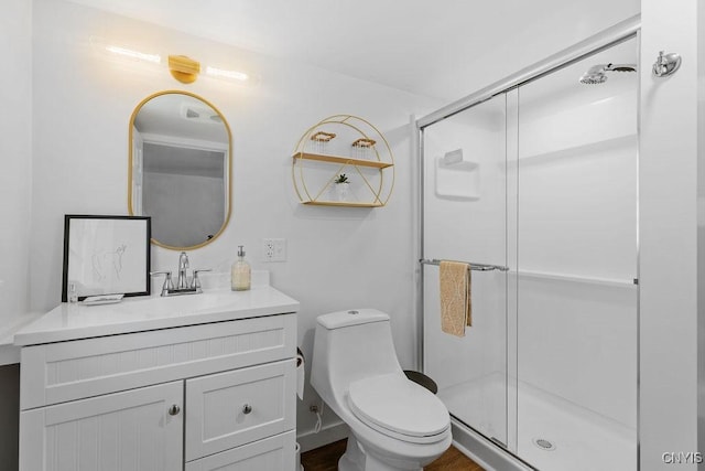 10 S Ten Eyck Ave, Cazenovia, NY 13035 - bathroom with a stall shower, vanity, and toilet