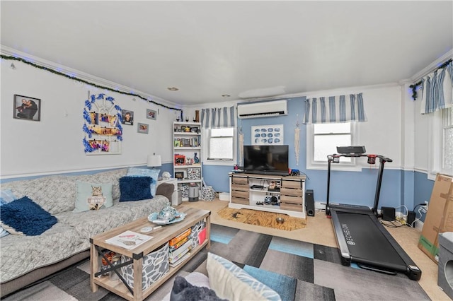 4840 County Road 37, Richmond, NY 14471 - living area with an AC wall unit and ornamental molding