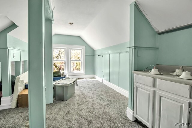 2254 Grand Ave, Niagara Falls, NY 14301 - additional living space featuring carpet flooring, lofted ceiling, and baseboards