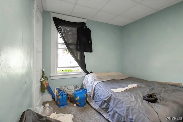 2254 Grand Ave, Niagara Falls, NY 14301 - carpeted bedroom with a drop ceiling and baseboards