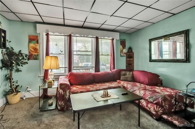 2254 Grand Ave, Niagara Falls, NY 14301 - carpeted living area with a drop ceiling
