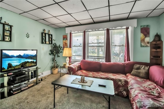 2254 Grand Ave, Niagara Falls, NY 14301 - carpeted living room with plenty of natural light and a paneled ceiling