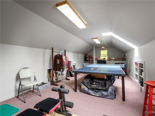 127 W St, Rutland, NY 13612 - rec room with carpet floors, lofted ceiling, and baseboards