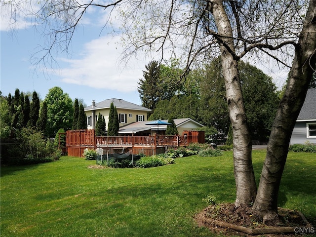 127 W St, Rutland, NY 13612 - view of green lawn featuring a wooden deck