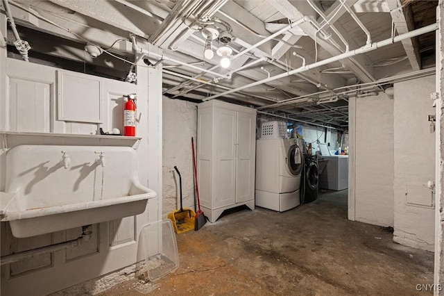 119 Charles Ave, Geddes, NY 13209 - unfinished basement featuring independent washer and dryer
