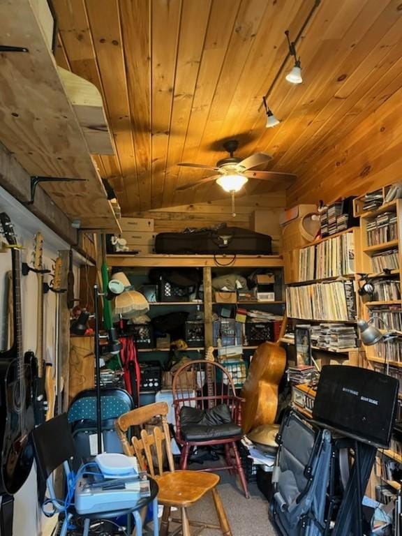 462 Winney Hill Rd, Oneonta-Town, NY 13820 - storage room with a ceiling fan