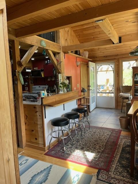 462 Winney Hill Rd, Oneonta-Town, NY 13820 - kitchen with wooden ceiling