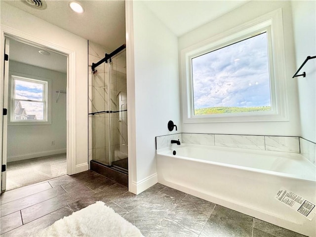 4 Brookwood Hills Dr, Big Flats, NY 14845 - full bath with a bath, plenty of natural light, and a stall shower