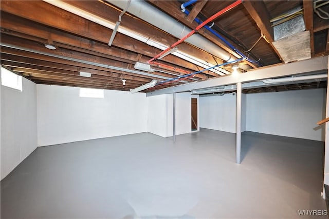 below grade area with plenty of natural light