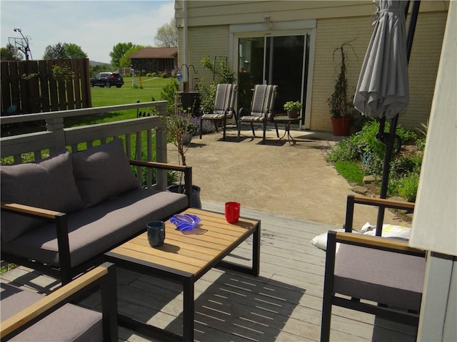 129 Daffodil Dr, Horseheads, NY 14845 - wooden terrace with an outdoor living space