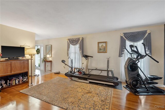 7619 Pico Ln, Lysander, NY 13027 - exercise room with wood finished floors