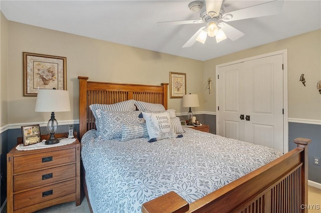 7619 Pico Ln, Lysander, NY 13027 - bedroom featuring a closet and a ceiling fan