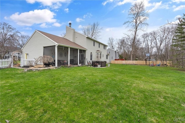 7619 Pico Ln, Lysander, NY 13027 - back of property featuring a sunroom and a chimney