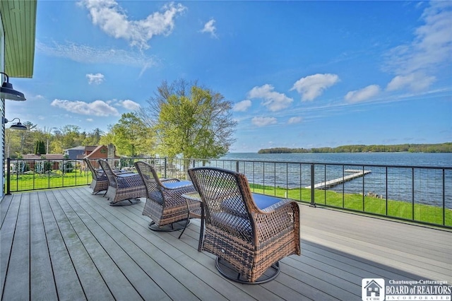 5518 Wells Bay Lakefront, North Harmony, NY 14710 - wooden deck with a water view