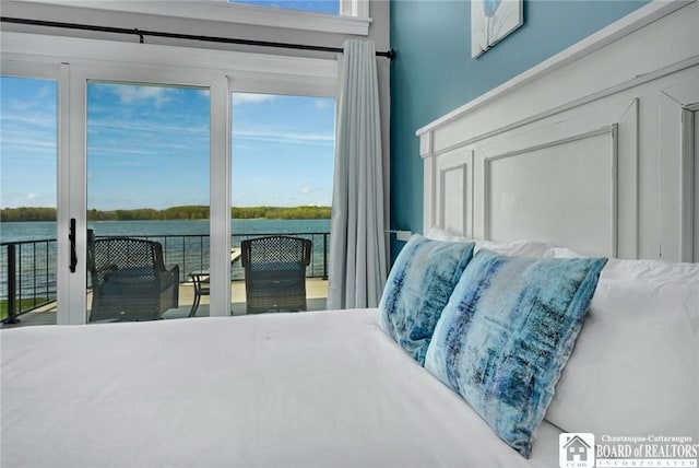 5518 Wells Bay Lakefront, North Harmony, NY 14710 - bedroom with access to exterior and a water view