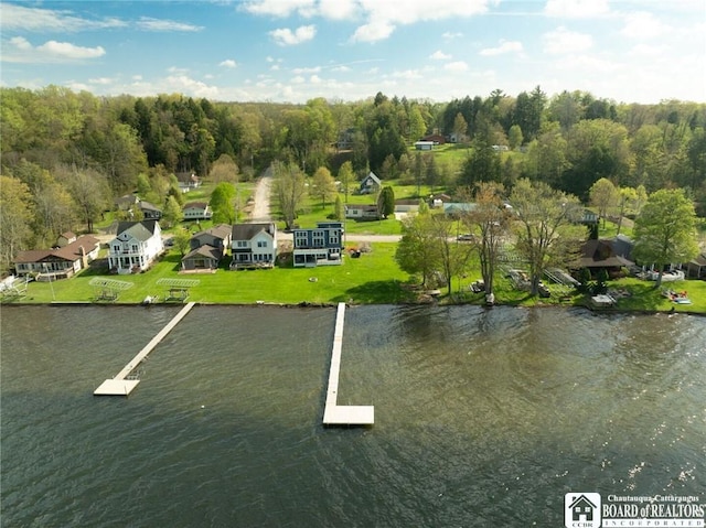 5518 Wells Bay Lakefront, North Harmony, NY 14710 - aerial perspective of suburban area featuring a nearby body of water