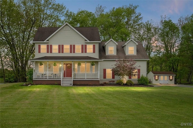101 Pinehurst Ln, Augusta, NY 13425 - view of front of home featuring covered porch and a lawn