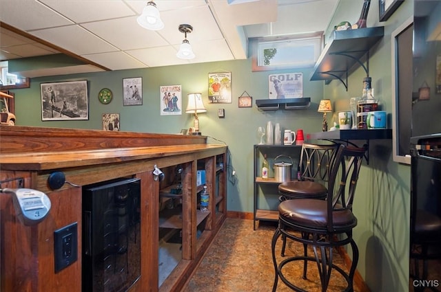 101 Pinehurst Ln, Augusta, NY 13425 - indoor dry bar featuring baseboards and a drop ceiling
