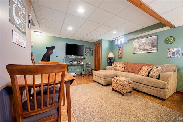 101 Pinehurst Ln, Augusta, NY 13425 - living room featuring a drop ceiling and recessed lighting